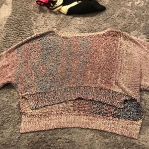 Chaser cropped high low sweater